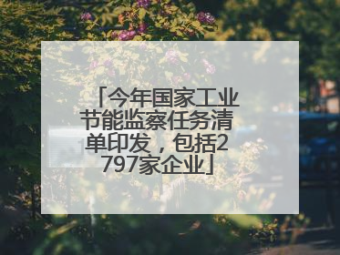 今年国家工业节能监察任务清单印发，包括2797家企业
