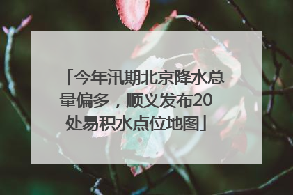 今年汛期北京降水总量偏多，顺义发布20处易积水点位地图