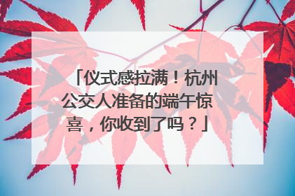 仪式感拉满！杭州公交人准备的端午惊喜，你收到了吗？