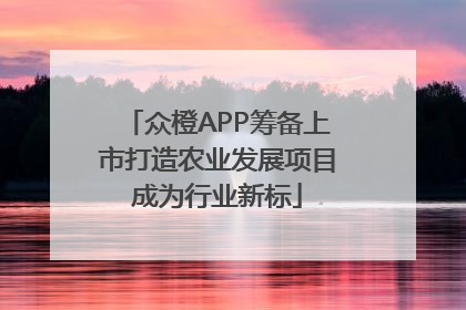 众橙APP筹备上市打造农业发展项目成为行业新标