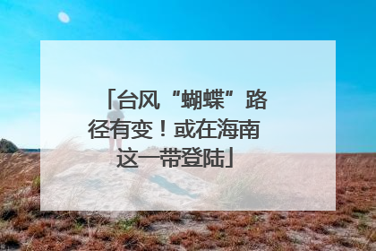 台风“蝴蝶”路径有变！或在海南这一带登陆