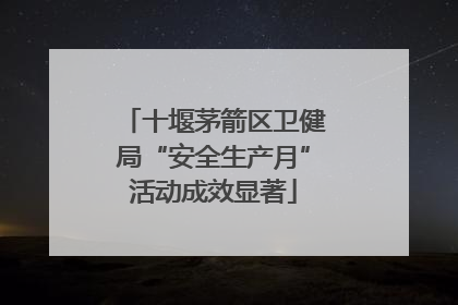 十堰茅箭区卫健局“安全生产月”活动成效显著