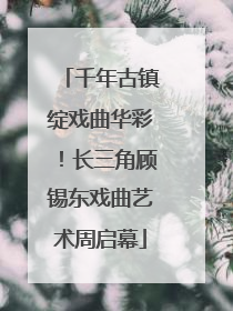 千年古镇绽戏曲华彩！长三角顾锡东戏曲艺术周启幕