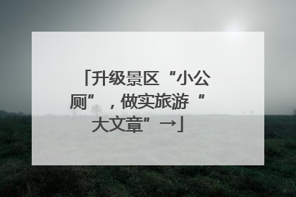 升级景区“小公厕”，做实旅游“大文章”→