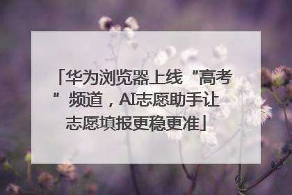 华为浏览器上线“高考”频道，AI志愿助手让志愿填报更稳更准