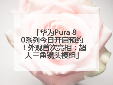 华为Pura 80系列今日开启预约！外观首次亮相：超大三角镜头模组