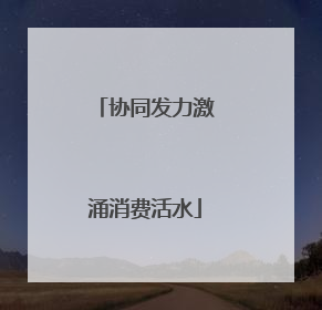 协同发力激涌消费活水