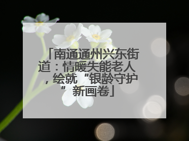 南通通州兴东街道：情暖失能老人，绘就“银龄守护”新画卷