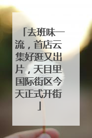 去班味一流，首店云集好逛又出片，天目里国际街区今天正式开街