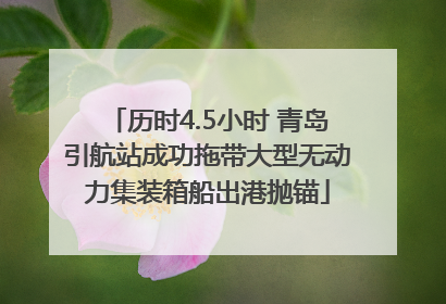 历时4.5小时 青岛引航站成功拖带大型无动力集装箱船出港抛锚