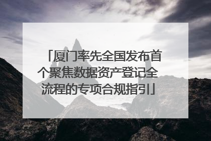 厦门率先全国发布首个聚焦数据资产登记全流程的专项合规指引