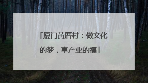厦门黄厝村：做文化的梦，享产业的福