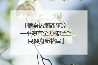 健身热潮涌平凉——平凉市全力构建全民健身新格局