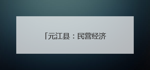 元江县：民营经济推进现代产业发展