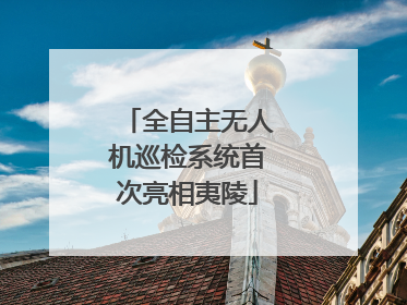 全自主无人机巡检系统首次亮相夷陵