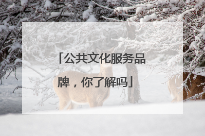 公共文化服务品牌，你了解吗