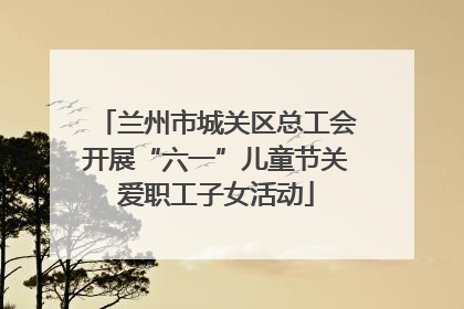 兰州市城关区总工会开展“六一”儿童节关爱职工子女活动