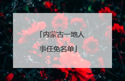 内蒙古一地人事任免名单