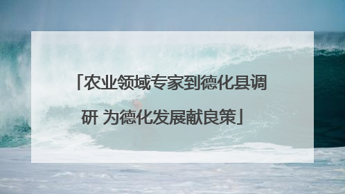 农业领域专家到德化县调研 为德化发展献良策