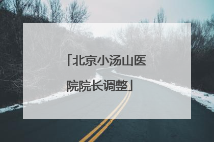 北京小汤山医院院长调整