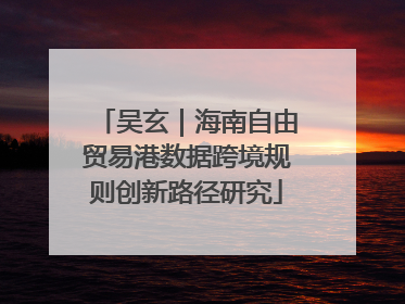 吴玄｜海南自由贸易港数据跨境规则创新路径研究