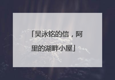 吴泳铭的信，阿里的湖畔小屋