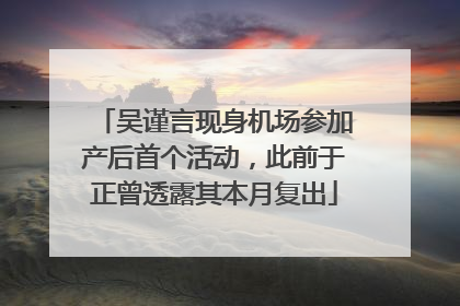吴谨言现身机场参加产后首个活动，此前于正曾透露其本月复出