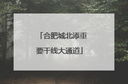 合肥城北添重要干线大通道