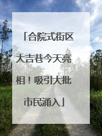 合院式街区大吉巷今天亮相！吸引大批市民涌入
