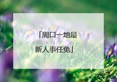 周口一地最新人事任免