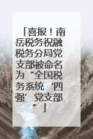 喜报！南岳税务祝融税务分局党支部被命名为“全国税务系统‘四强’党支部”