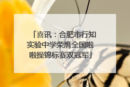 喜讯：合肥市行知实验中学荣膺全国啦啦操锦标赛双冠军