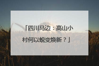 四川马边：高山小村何以蜕变焕新？