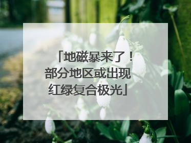 地磁暴来了！部分地区或出现红绿复合极光