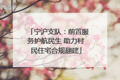 宁沪支队：前置服务护航民生 助力村民住宅合规翻建