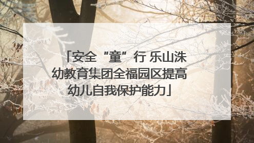 安全“童”行 乐山洙幼教育集团全福园区提高幼儿自我保护能力