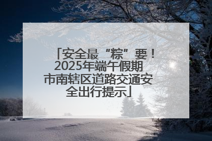 安全最“粽”要！2025年端午假期市南辖区道路交通安全出行提示