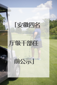 安徽四名厅级干部任前公示