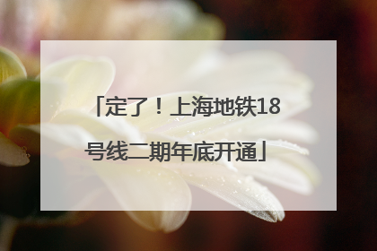 定了！上海地铁18号线二期年底开通