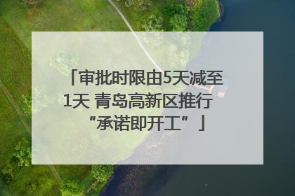 审批时限由5天减至1天 青岛高新区推行“承诺即开工”