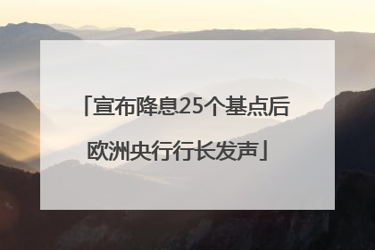 宣布降息25个基点后 欧洲央行行长发声