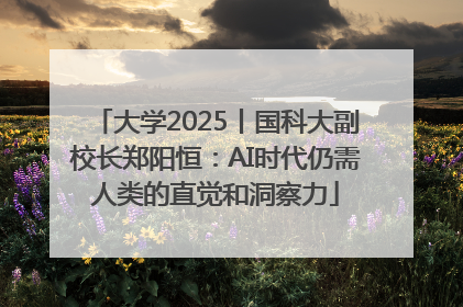 大学2025丨国科大副校长郑阳恒：AI时代仍需人类的直觉和洞察力