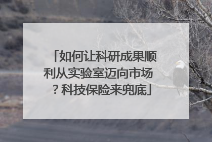 如何让科研成果顺利从实验室迈向市场？科技保险来兜底
