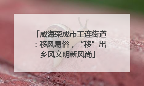 威海荣成市王连街道：移风易俗，“移”出乡风文明新风尚