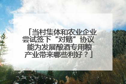当村集体和农业企业尝试签下“对赌”协议 能为发展酿酒专用粮产业带来哪些利好？