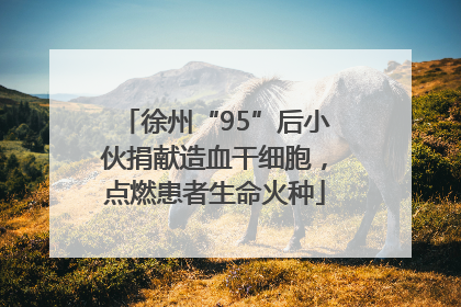 徐州“95”后小伙捐献造血干细胞，点燃患者生命火种
