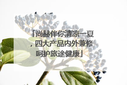 尚赫伴你清凉一夏，四大产品内外兼修呵护旅途健康