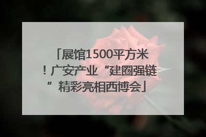 展馆1500平方米！广安产业“建圈强链”精彩亮相西博会