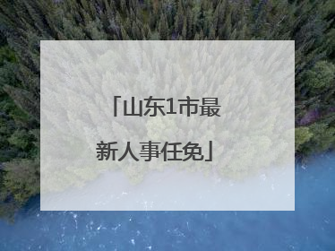 山东1市最新人事任免