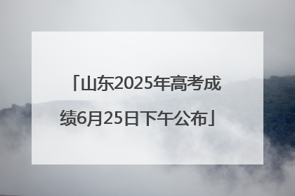 山东2025年高考成绩6月25日下午公布